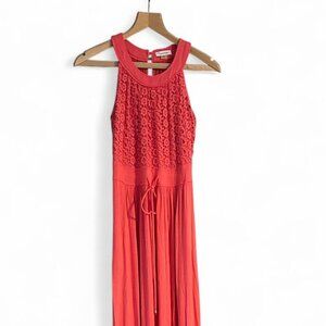 Adorable coral lace maxi dress - Calvin Klein